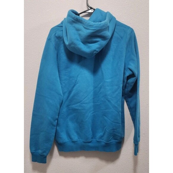 Nike Womens Spellout Swoosh Velvet Logo Blue Hoodie Sweatshirt Size XLarge - Picture 4 of 5